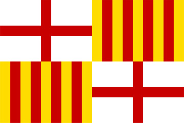 A vector illustration of the flag of Barcelona