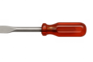 Red screwdriver isolated on a transparent background, showcasing its versatility for various diy and construction projects. Perfect for repairs and builds