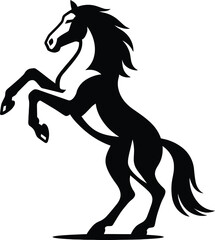 Horse Majestic Pose Silhouette, Elegant Horse Vector Graphic