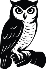 Owl Mystical Silhouette Art, Intriguing Owl Vector Graphic