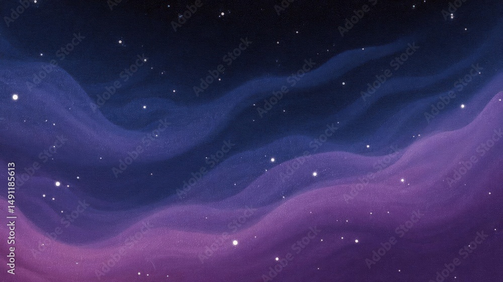 Poster abstract background with a dark blue and purple color scheme. the background is filled with small wh