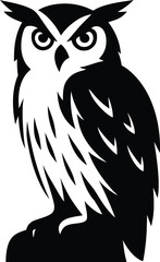 Owl Stylish Silhouette Graphic, Modern Owl Vector Art