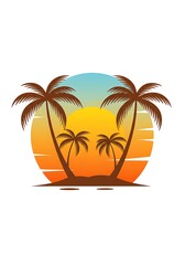 Fototapeta premium Sunset Paradise Isle