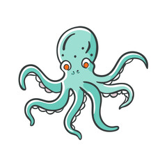 octopus icon, octopus vector illustration-simple illustration of octopus, perfect for octopus logos and icons