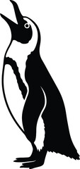 Penguin Profile Silhouette Art, Side View Penguin Vector
