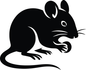 Mouse Simple Silhouette Graphic, Minimal Mouse Outline Art