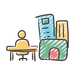 office icon, office vector illustration-simple illustration of office, perfect for office logos and icons