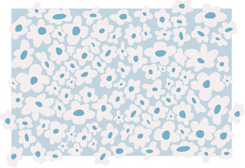 flowers blue background. Hippie Retro Chess Background