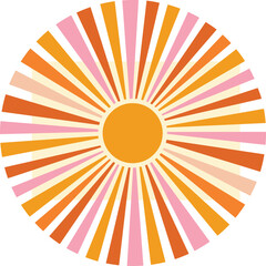 abstract sun with rainbow