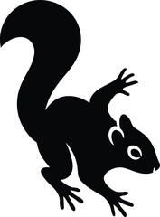 Squirrel Simple Outline Design, Basic Squirrel Silhouette