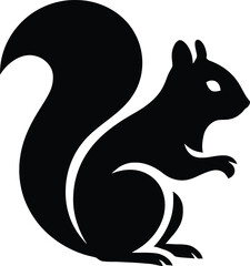 Squirrel Simple Silhouette Graphic, Minimal Squirrel Vector Art