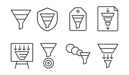 Line style icons of pie diagrams: pie slices icon, percentage chart badge, data segmentation tag, distribution file, circular chart board, segment comparison chart, portion breakdown bubble, data