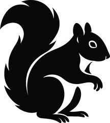 Squirrel Silhouette Design Graphic, Minimal Squirrel Outline
