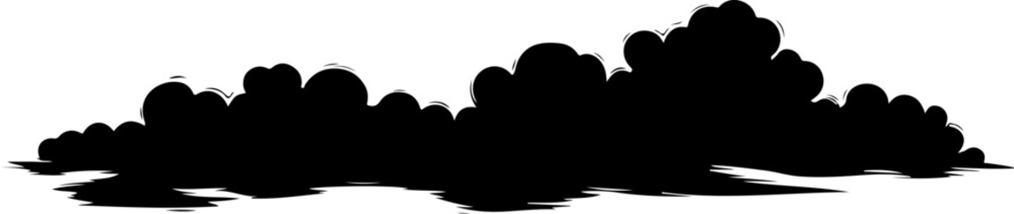 Silhouette Graphic of Cumulus Clouds