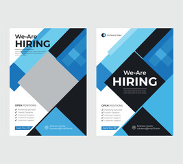 We are hiring flyer design template bundle, business development flyer design, Corporate agency flyer cover modern layout poster flyer in A4 vector template.