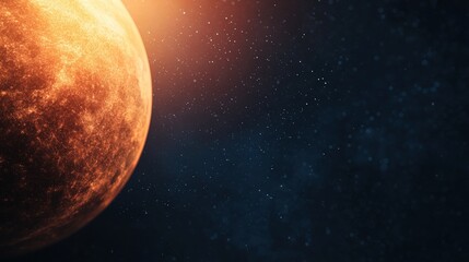 Obraz premium Vibrant swirling clouds and a luminous atmosphere surround an exoplanet, set against a starry backdrop with ample copy space