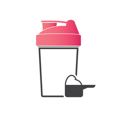 Protein shaker. Sport shaker bottle icon