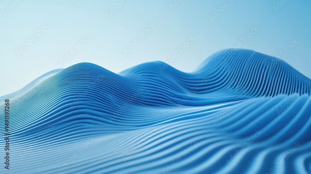 Aufkleber abstract blue waves with smooth curves and textures in background
