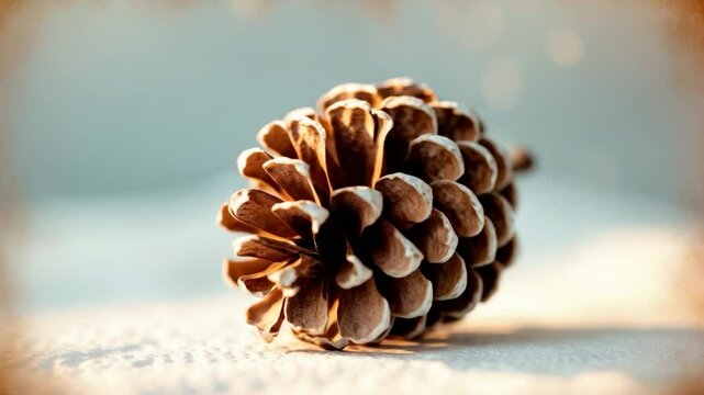 An intricately detailed pinecone set against a white background, emphasizing its natural beauty in a minimalist environment.