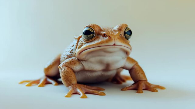 Asian common toad set on a white background