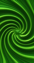 Emerald Vortex: 3D Render, Luminous Green Swirl