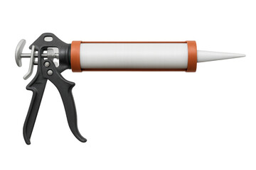 Professional sealant gun with blank label, ideal for home repair and construction projects, isolated on transparent background