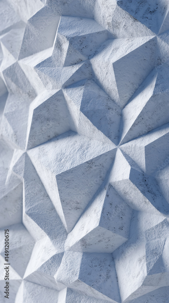 Poster textured white geometric surface, creating a three-dimensional effect, showcasing abstract design id