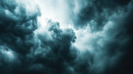 Obraz premium Dark Storm Clouds Creating Dramatic Skies Overhead Landscape