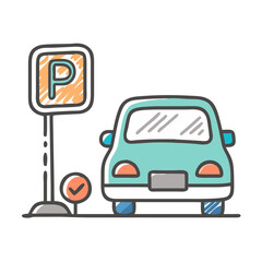 parking icon, parking vector illustration-simple illustration of parking, perfect for parking logos and icons