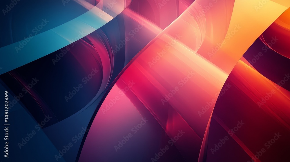 Aufkleber dynamic abstract design with vibrant hues and flowing shapes.
