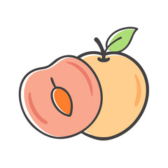 peach icon, peach vector illustration-simple illustration of peach, perfect for peach logos and icons