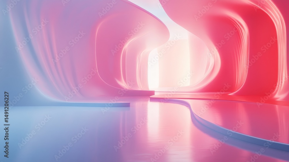 Poster abstract interior design with a dynamic color scheme.