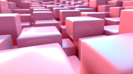 Fototapeta premium Abstract Pink Cubes 3D Render Background Texture