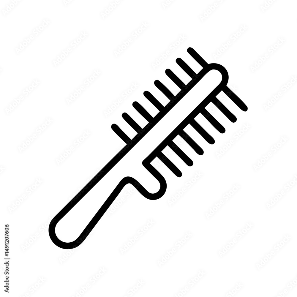 Aufkleber stylized depiction of a grooming tool with handle and teeth on a white background design element