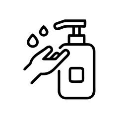 Fototapeta premium Hand receiving liquid from a dispenser bottle to promote hygiene and health practices to prevent germs