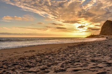Sunset on the beach at sycamore cove beach, Malibu, California