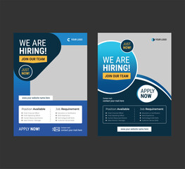 We are hiring minimalistic flyer and post template with big letters, Digital announcement job vacancies layout