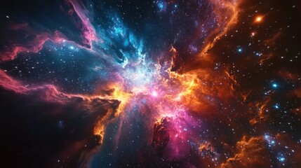 Naklejka premium Abstract depiction of the cosmic symphony a celestial dance of colors