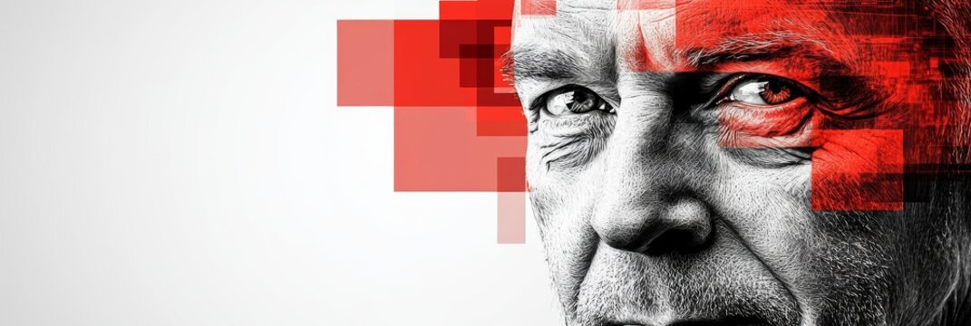 Abstract Face Geometric Portrait - A symbolic representation of identity, technology, transformation, and duality