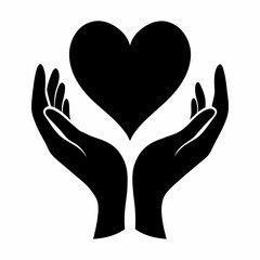 Heart in hand icon vector illustration