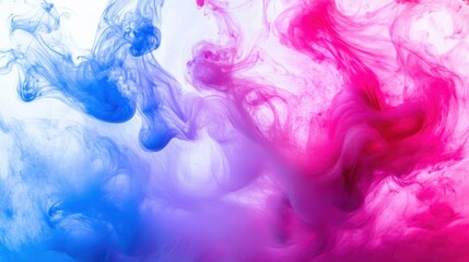 Abstract Colorful Smoke Swirls in Blue and Pink Shades Background