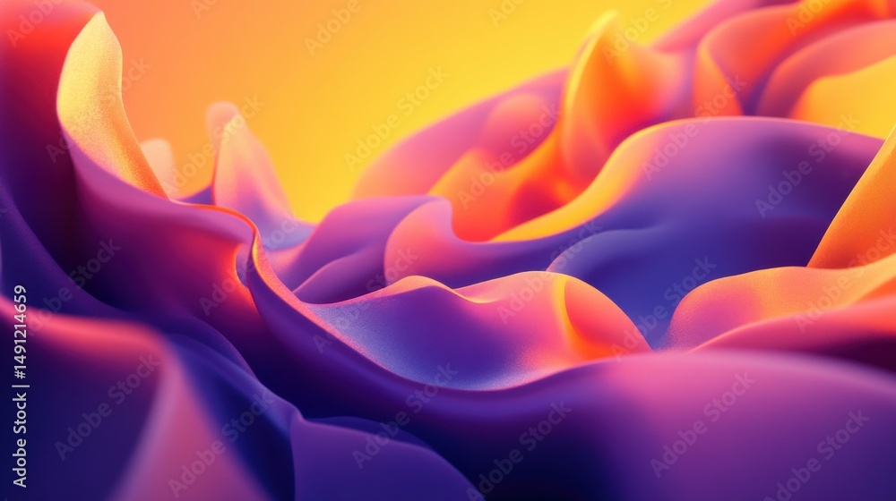 Aufkleber abstract colorful wave patterns with soft curves and vibrant shades