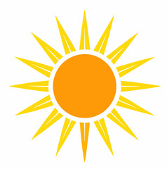Sun vector art icon on withe background