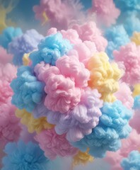 Fuzzy pink, blue, yellow blend; abstract cotton candy texture , gradient, texture