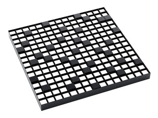 Crossword puzzle on transparent background. 3D illustration