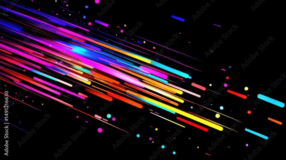 Poster bright and colorful motion lines creating vibrant abstract background
