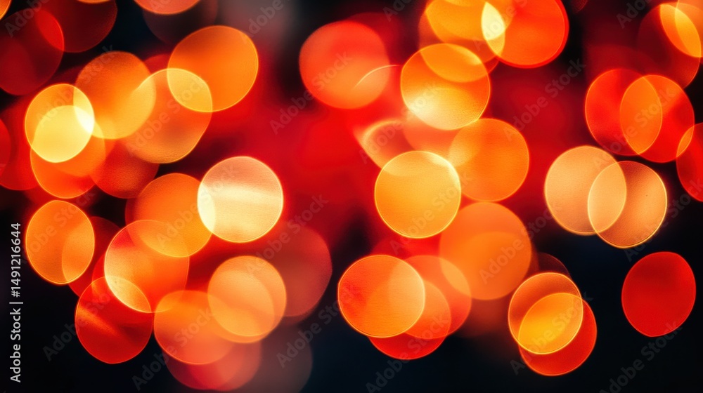 Poster blurred circular orange lights creating a dreamy background effect