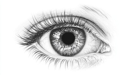 Obraz premium A detailed sketch of a mature male eye, symbolizing focus, perception, wisdom, intensity, and observation, is presented in ‘Intense Gaze: A Close-Up Male Eye Sketch