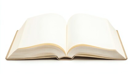 Obraz premium An open book with blank pages is displayed prominently in the stock photo.