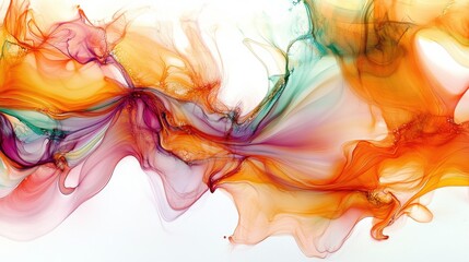Colorful Abstract Waves of Fluid Motion in Bright Tones